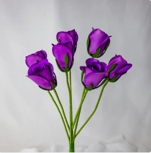 Purple Velveteen Bud - Realistic Artificial Flowers - Image 2
