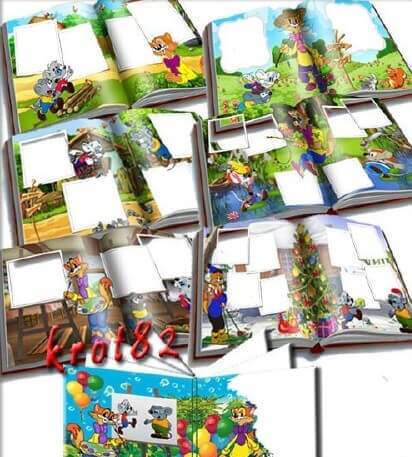 Детская фотокнига для Фотошоп - приключения кота Леопольда