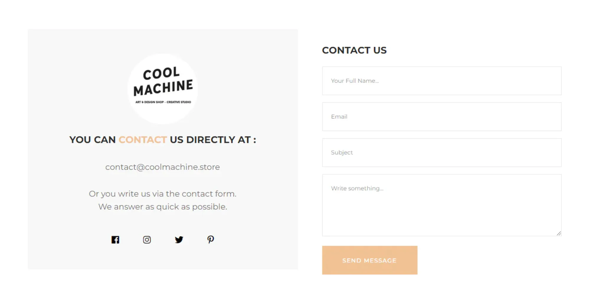 shopify contact form
