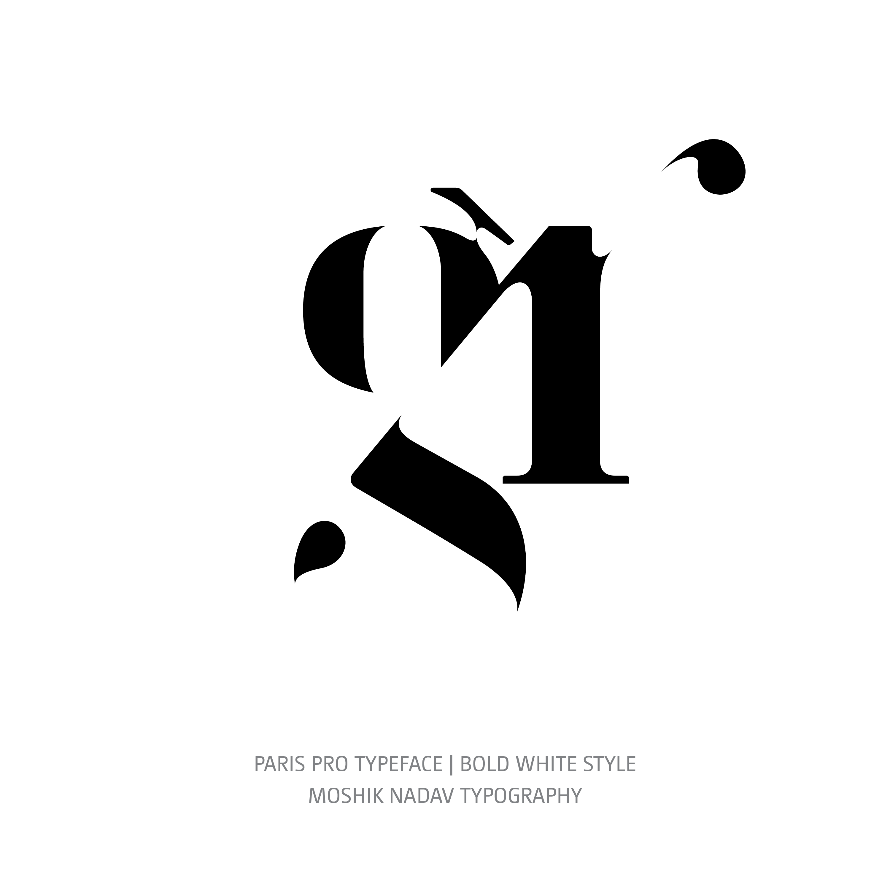 Paris Pro Typeface Bold White gr alternate ligature