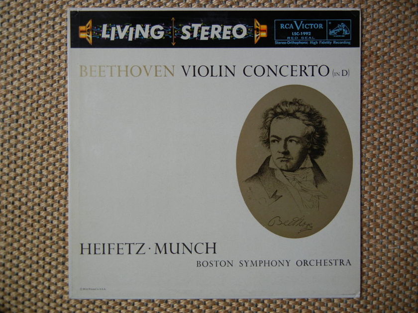 BEETHOVEN/ - VIOLIN CONCERTO/HEIFETZ--MUNCH/ LSC-1992 RCA-Living Stereo Shaded Dog