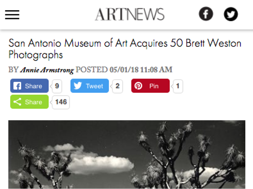 Brett Weston, Art News