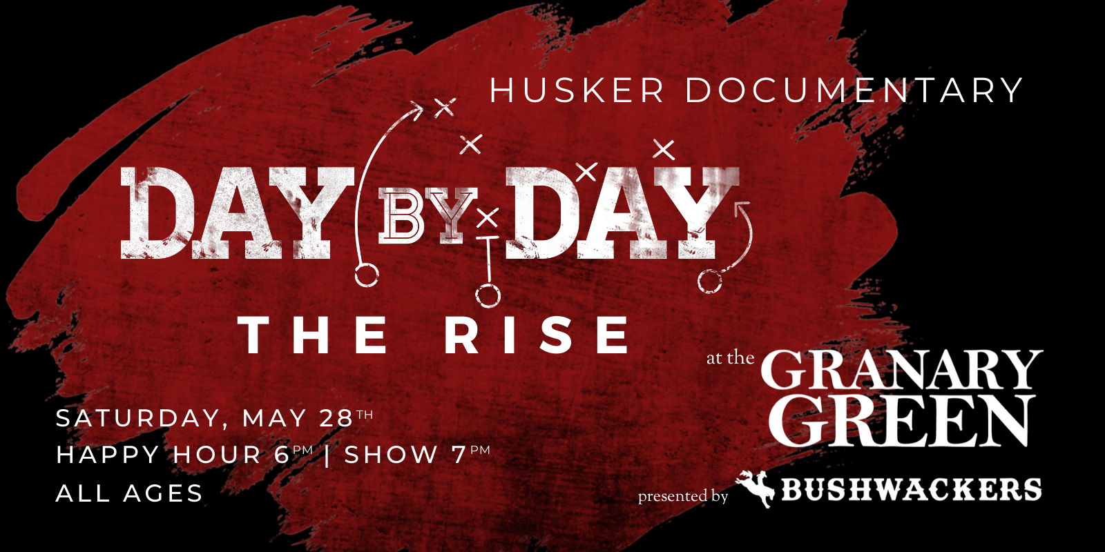 Saturday Showing of "Day by Day: The Rise" Husker Documentary promotional image