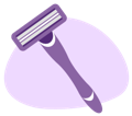 shaving icon of a purple razor
