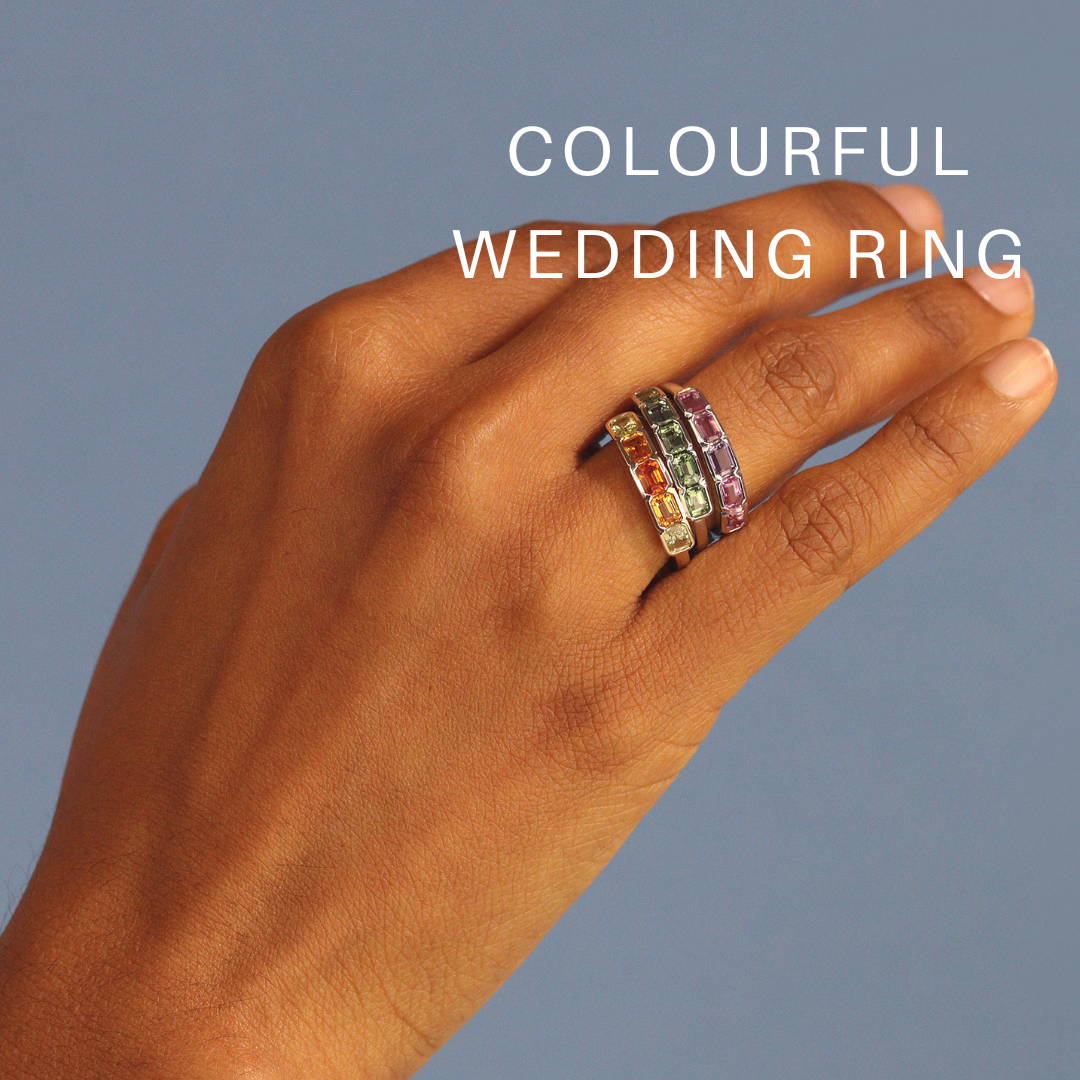 Colourful wedding ring