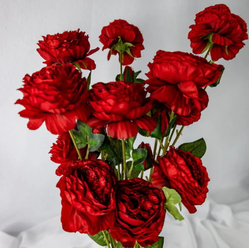 Red Peony Mini Bloom - Realistic Artificial Flowers