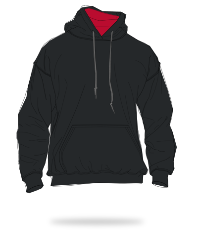Red adult fit cotton fleece pull over hoodie sj clothing manila philippines