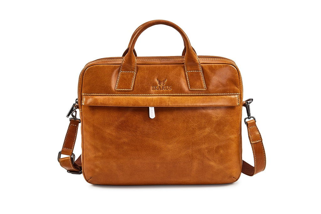 Quality Full Grain Leather Laptop Shoulder Bag - Image 10