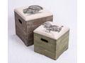 Delta Wood Crate Ottomans - Set of Two