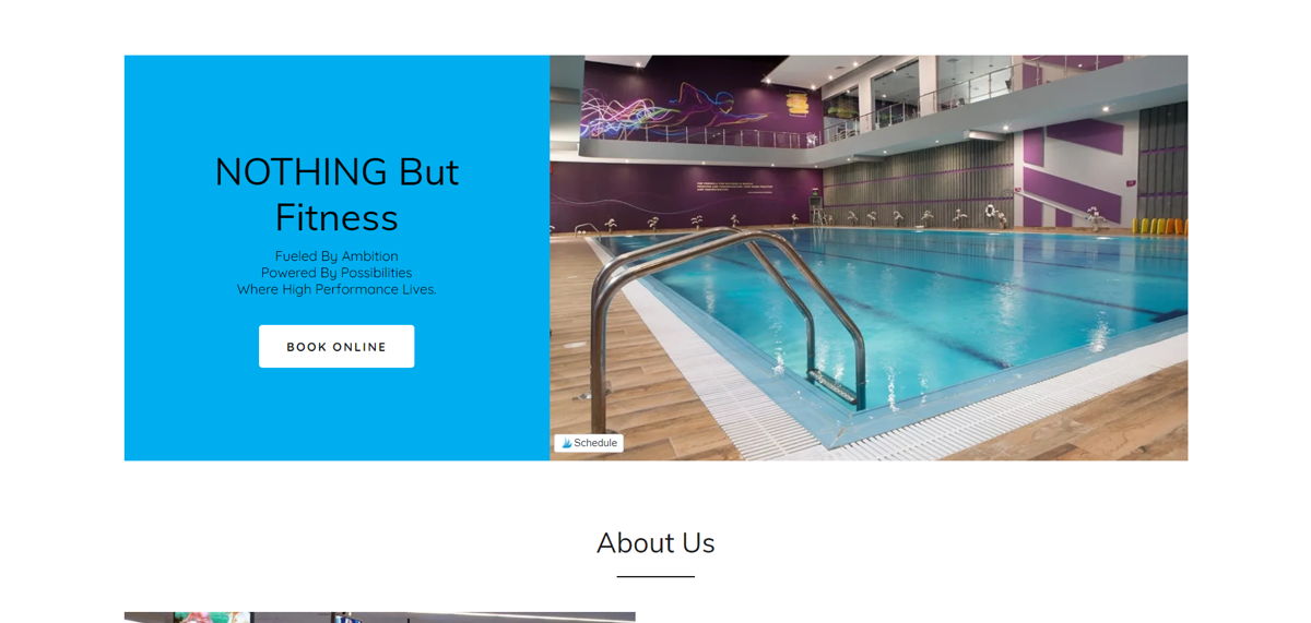 Screenshot of Nothing But Fitness, from the fitness websites collection.