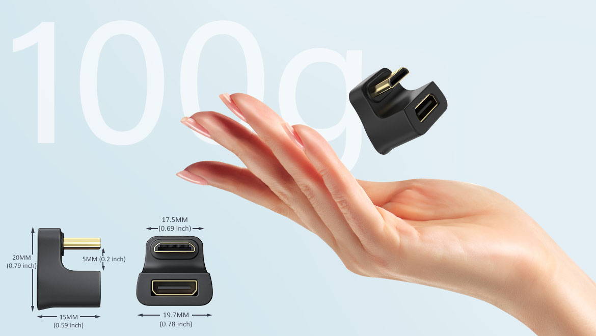 UAdapter - HDMI 2.1 Adapter 8K mini HDMI Connector Female to Male Compatible for Monitors