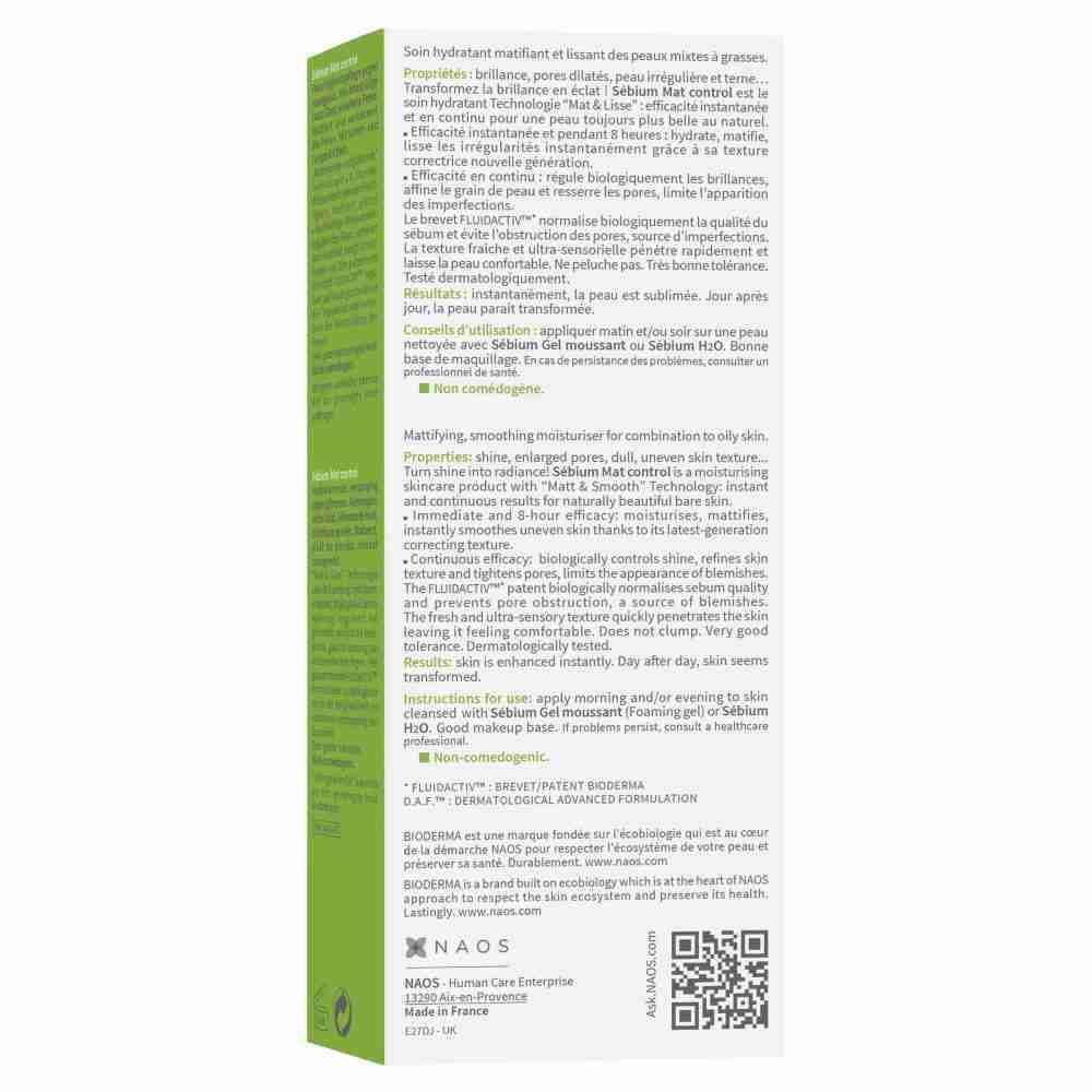 Bioderma Sébium Mat Control Mattifying Moisturiser - 30Ml - Image 4