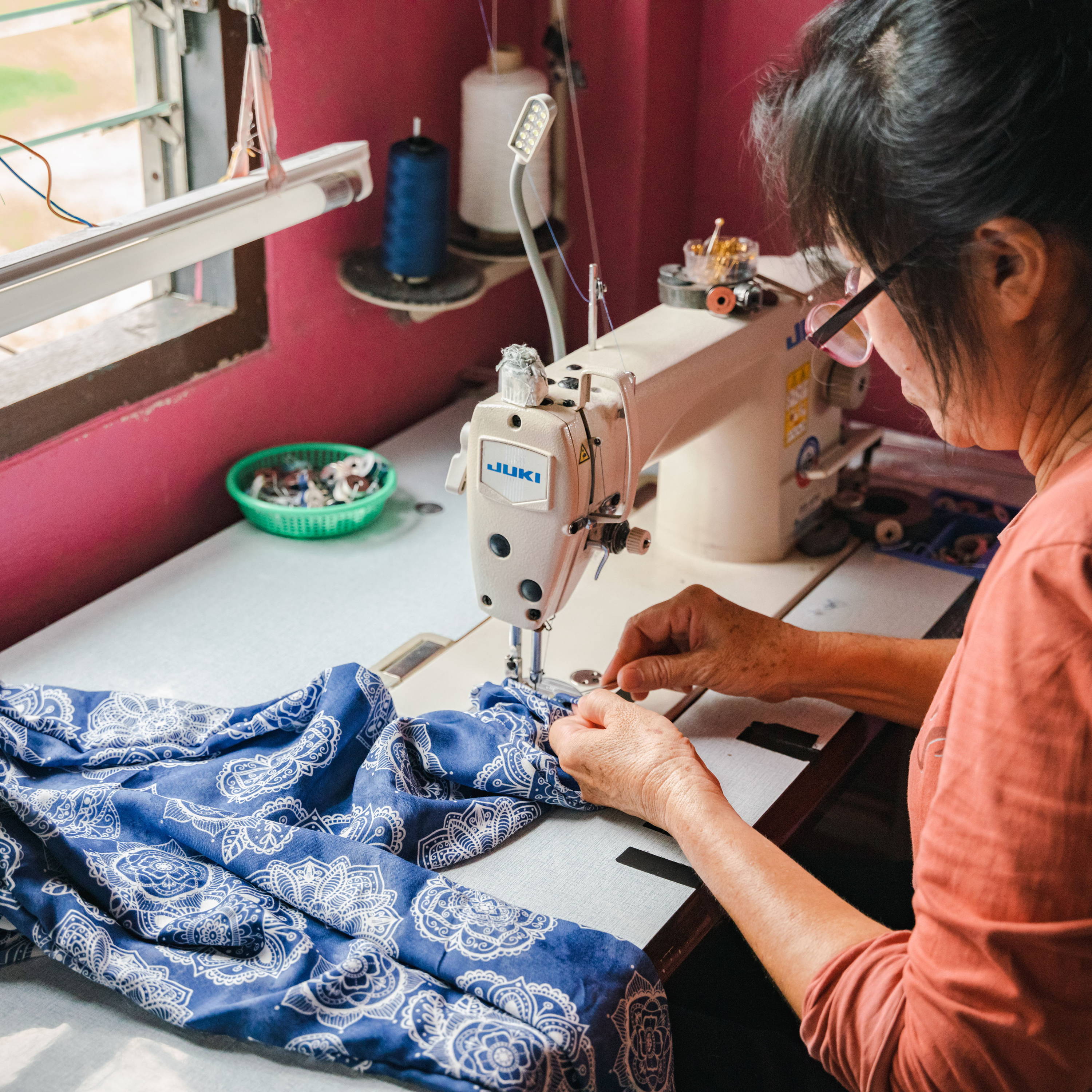 Woman Sewing Thai Harem Pants
