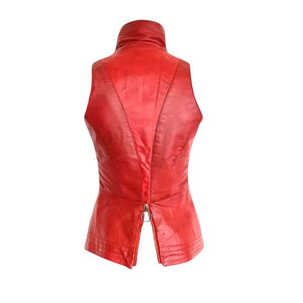 LISBON VEST - Red LEATHER - Image 2