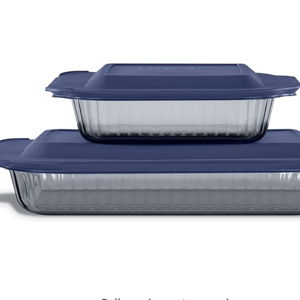 Pyrex Colors (2-Pack, Full Set) Tinted Glass Baking Dish with BPA-Free Lid, Oblong Bakeware Glass Pan For Casserole & Lasagna, Dishwasher, Freezer, Microwave and Pre-Heated Oven Safe, Smoke