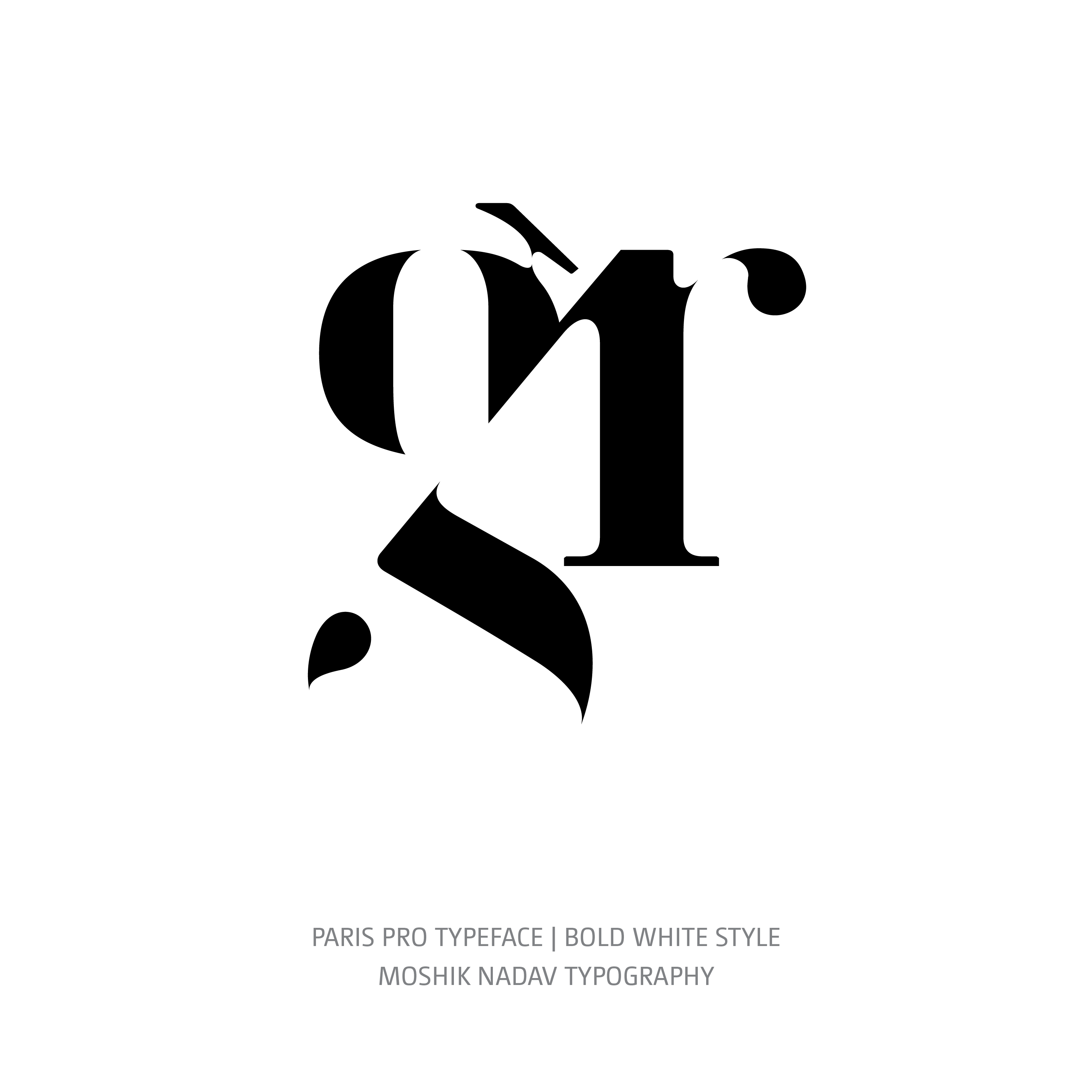 Pro Typeface Bold White gr ligature
