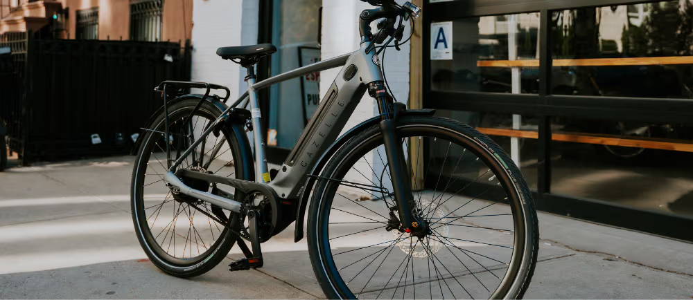 city bike parked in street
