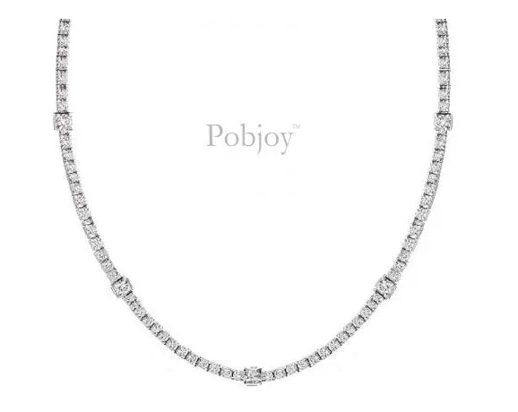 Shop diamond line necklaces and diamond tennis necklaces. Pobjoy Diamonds.