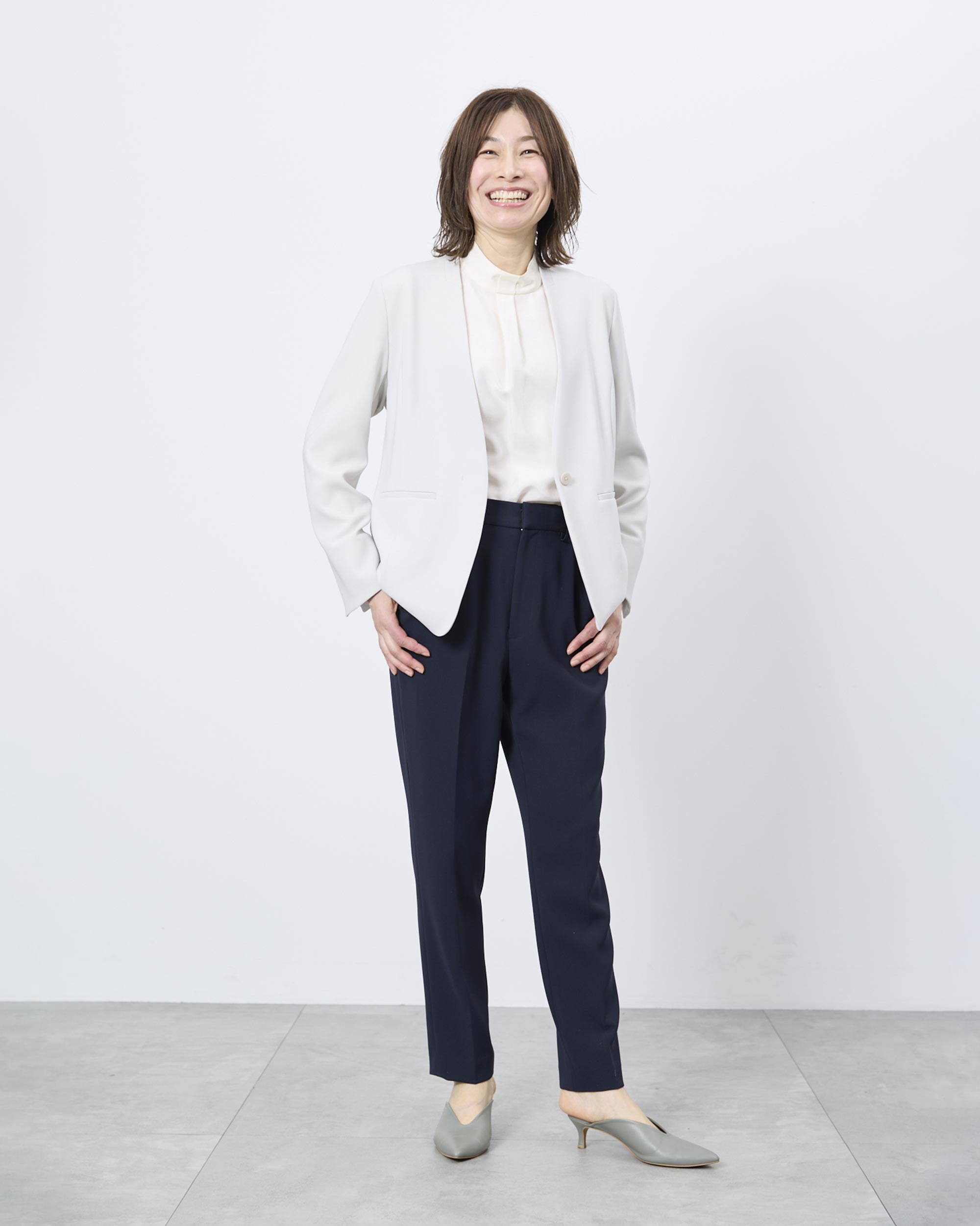 ノーカラージャケット（リニューアル）着用レビュー