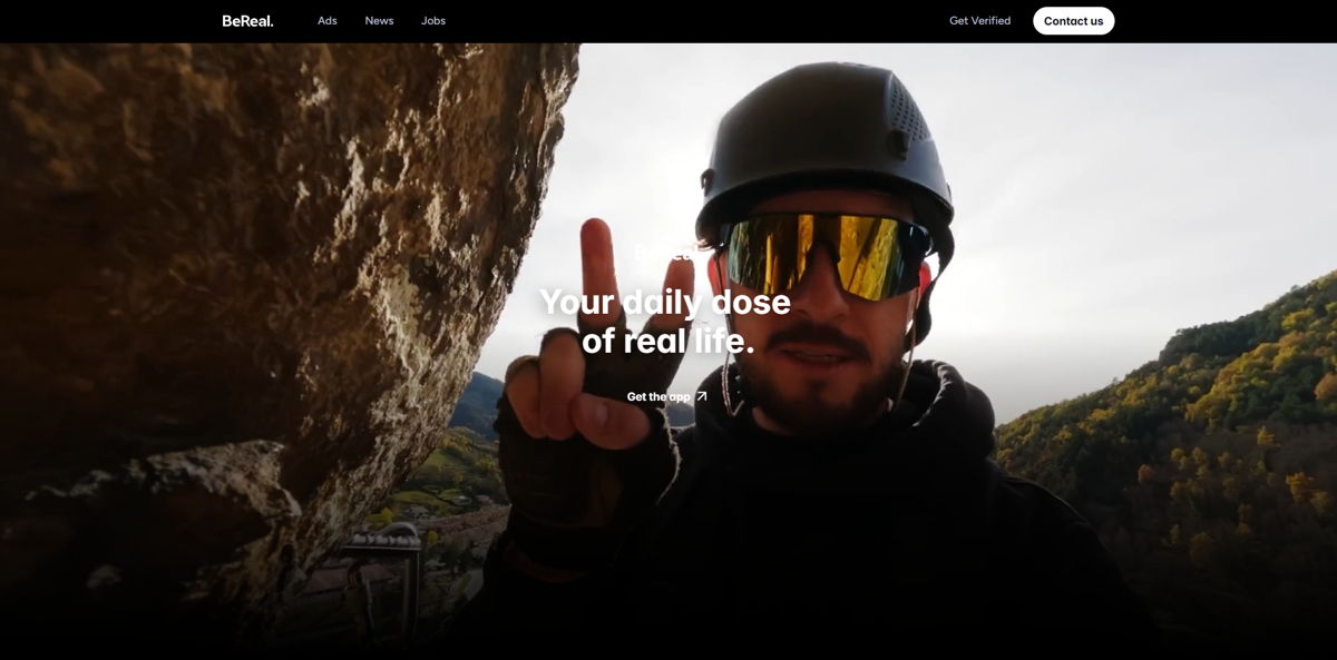 Screenshot of BeReal , from the app websites collection.