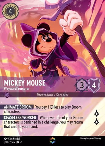 Mickey Mouse card from Disney's Lorcana: The First Chapter.