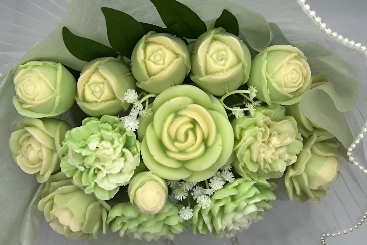 French Pear Soap Flower Handbag Bouquet/Arrangement - Image 6