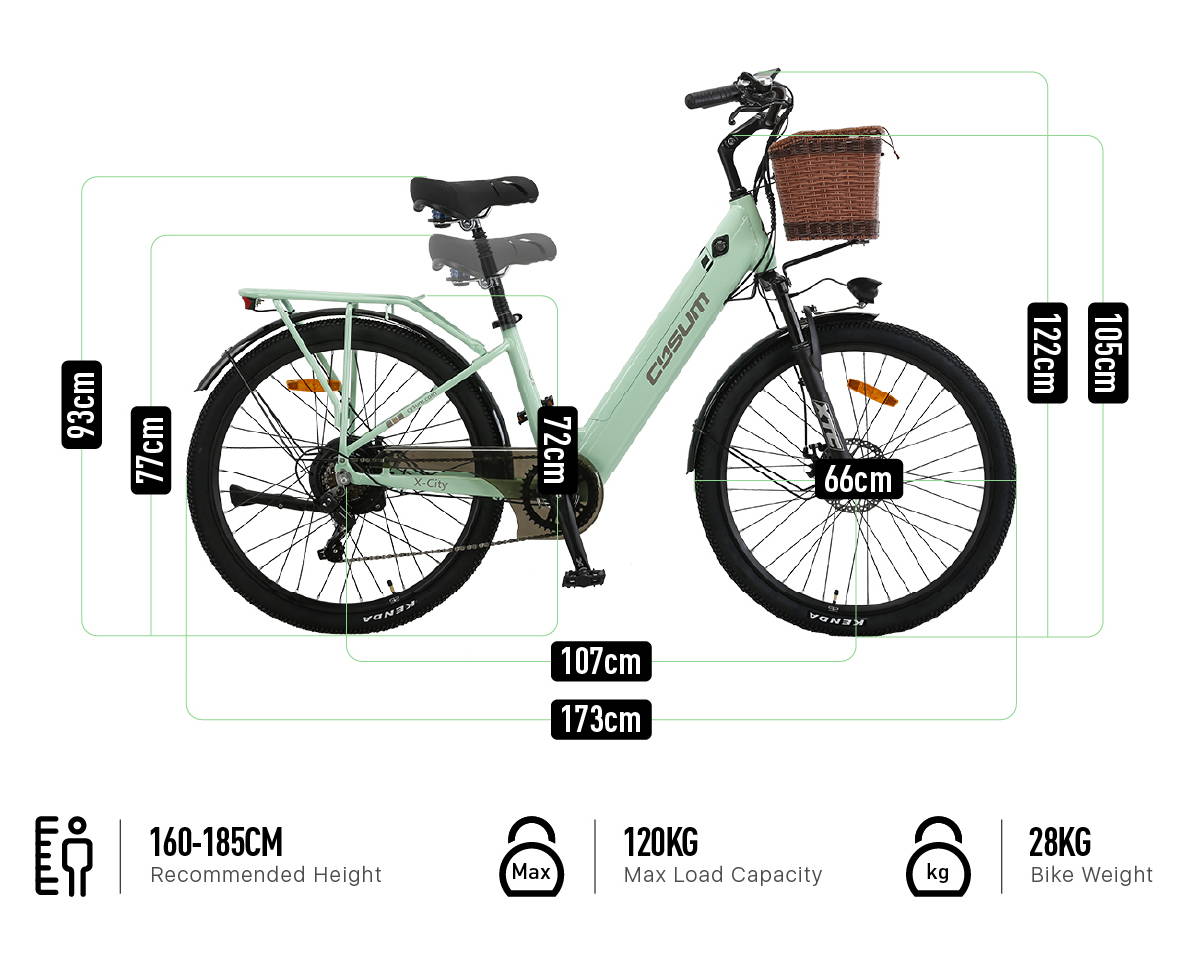 Cysum X-City Electric Bike - 48V 250W Motor, 45Nm Torque