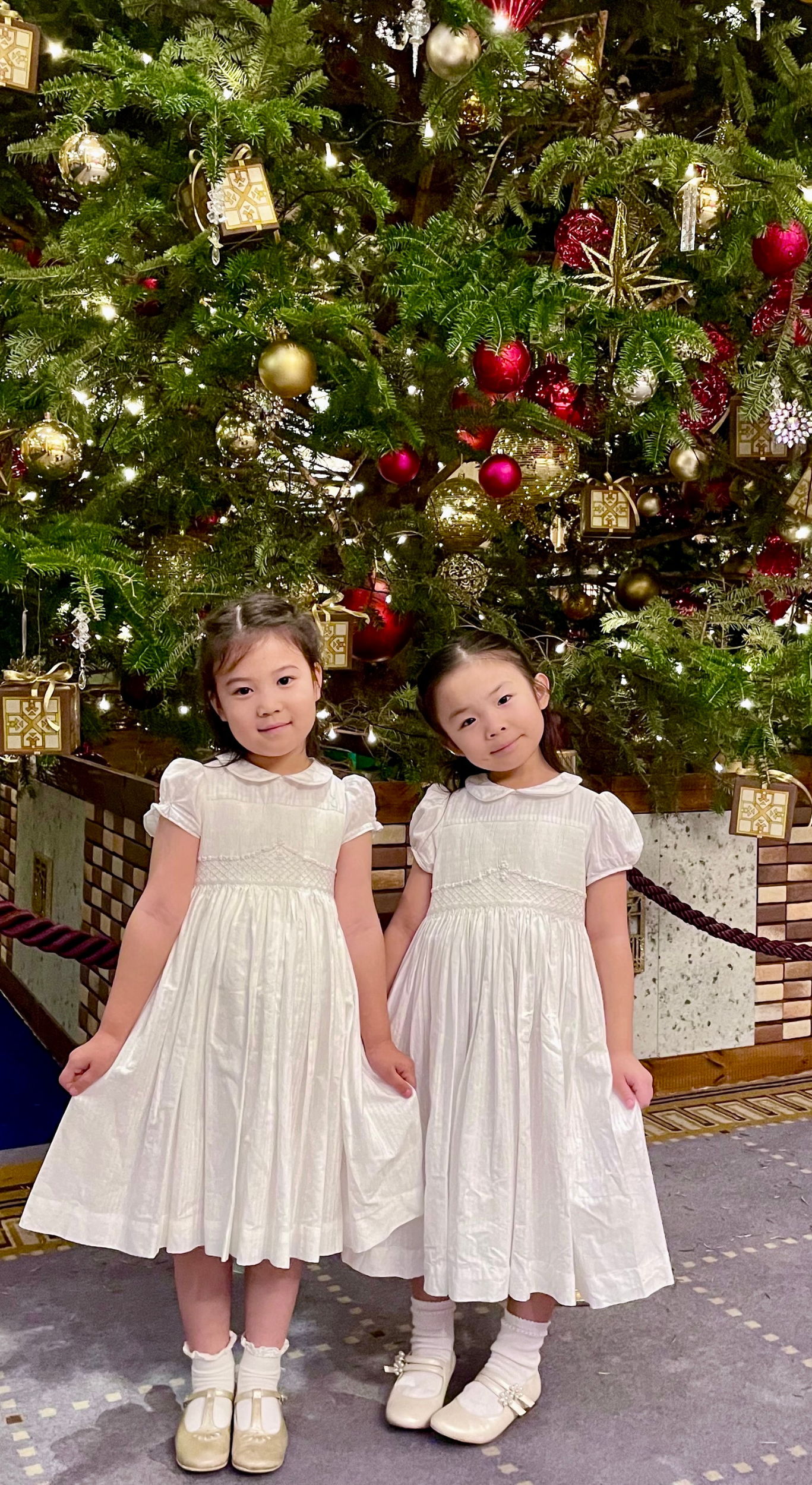White piano recital smocked dress