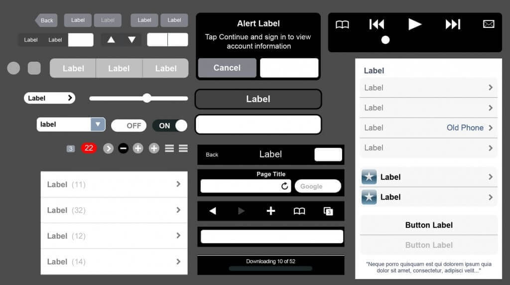 Mobile UI - мобильный PSD исходник для Фотошоп