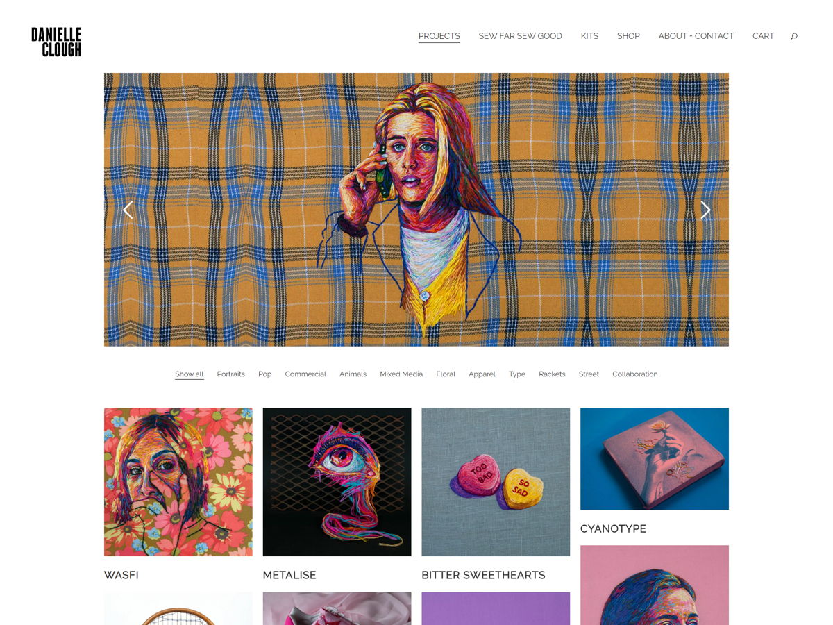 Screenshot of Danielle Clough, from the art portfolios collection.