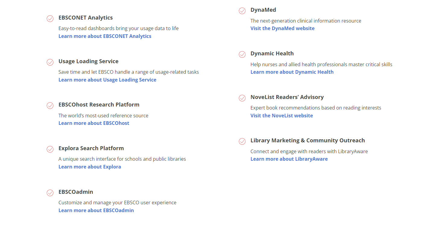 EBSCO Information Services product / service