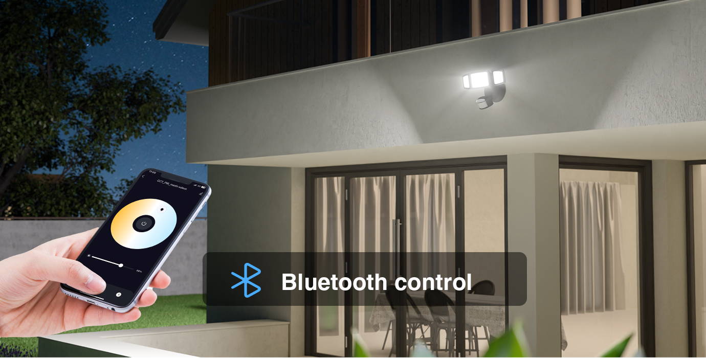 3 Heads Motion Activated LED Lights Bluetooth Control