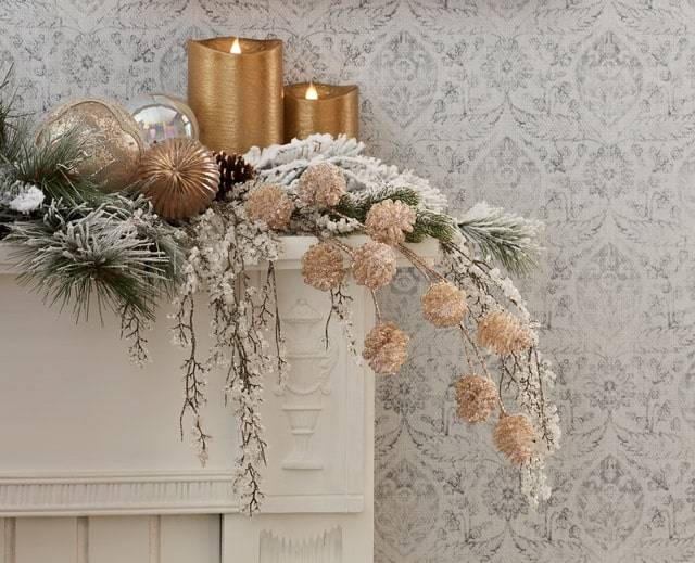 melrose mantle decor for Christmas holidays