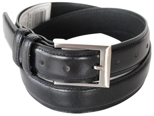 Grain Leather Belt. Brown with Silver Nickle Buckle. Style No 43019 35 MM - Image 2