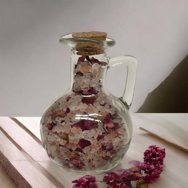 Himalayan Bath Salts Infused with Rose & Geranium Essential Oils - Jar