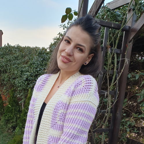 Crochet cardigan with granny squares