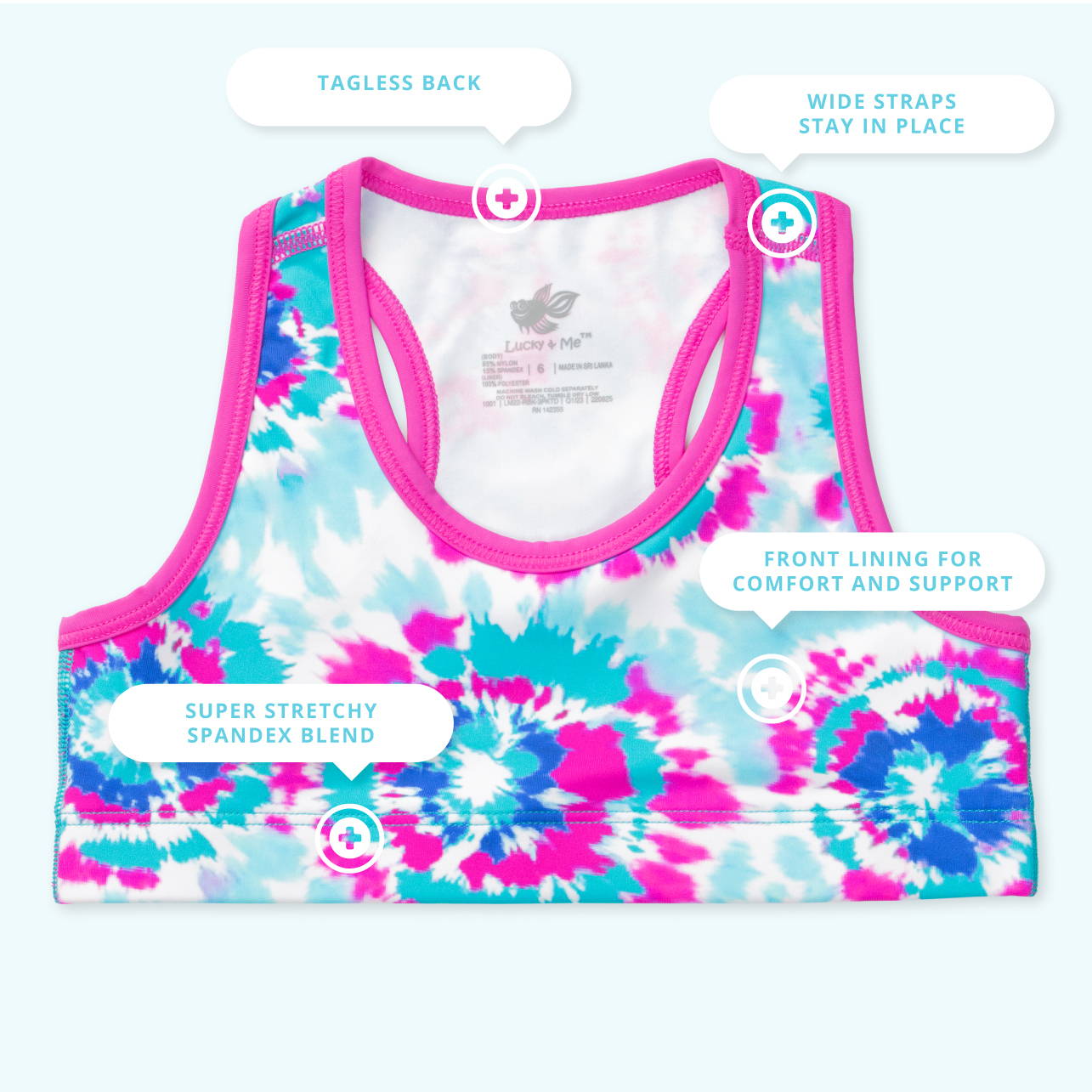 Layla Girls Racerback Cropped Tank Features