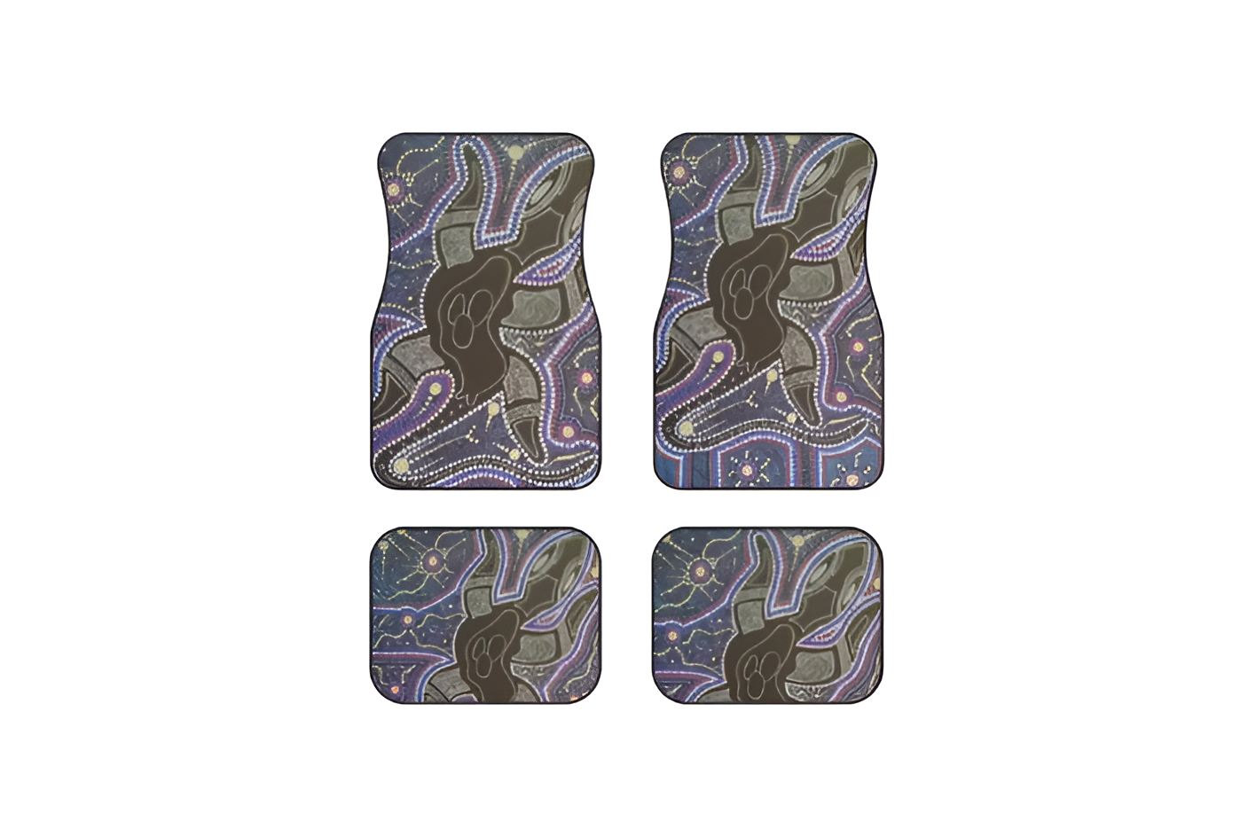 Bohemian Car Mats (Set of 4) – Vibrant Interior, Anti-Slip style your car with love
