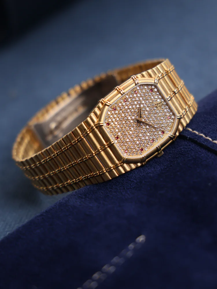 Bamboo Diamond Dial with Rubies Integrated Bracelet 17.9 cm