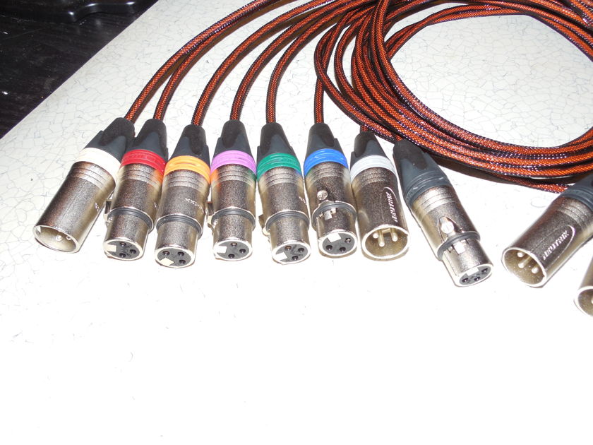 Black Shadow Theater   8 Channel XLR Interconnects Silver tip to tip