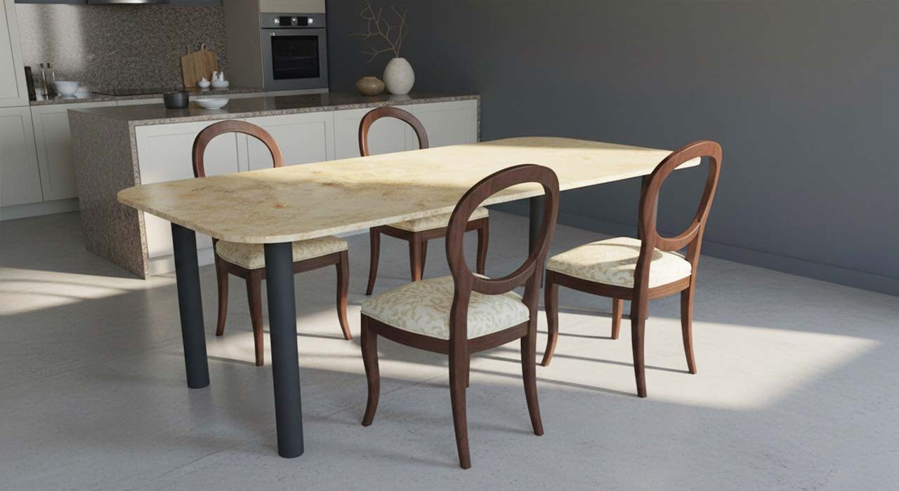 Esstisch mit Steinplatte bis 12 Personen