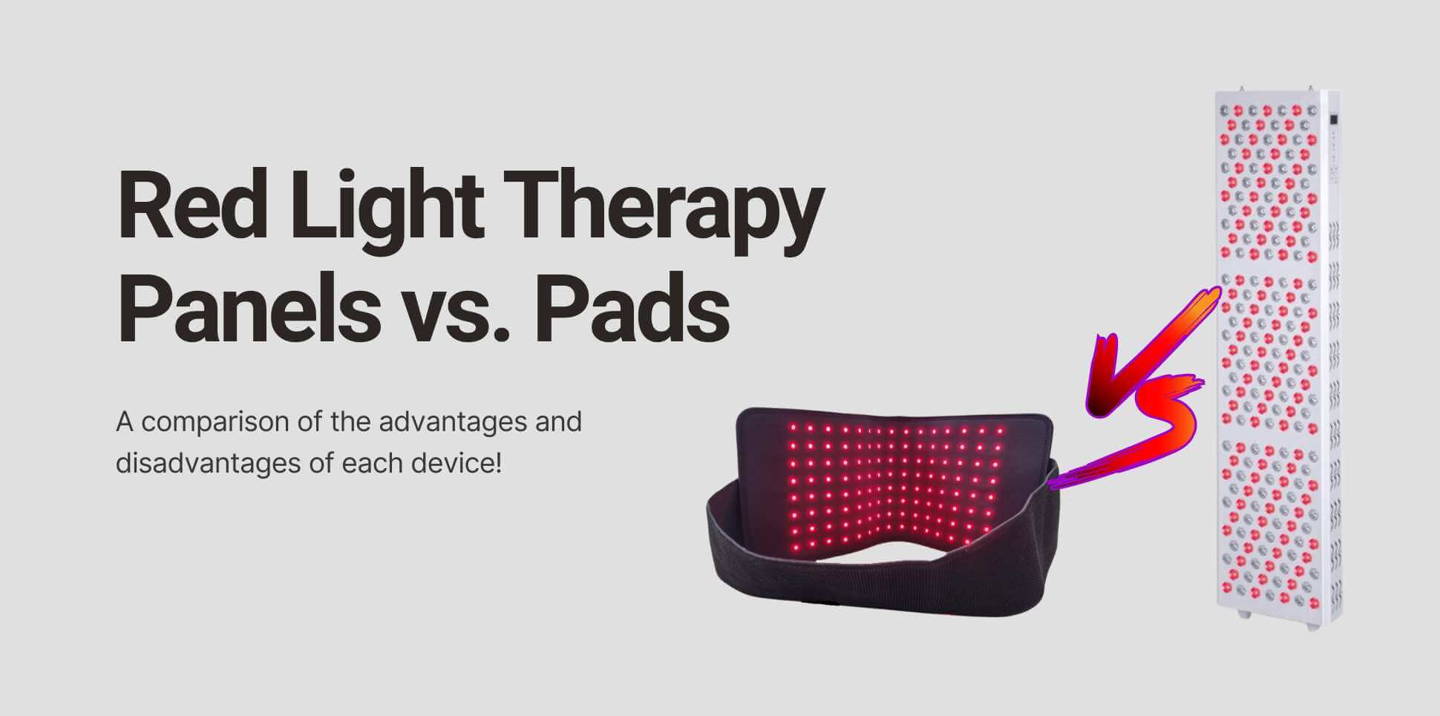 Red Light Therapy  Panels vs Pads Blog Header Banner