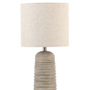 Brown Ribbed Table Lamp, 23.5"