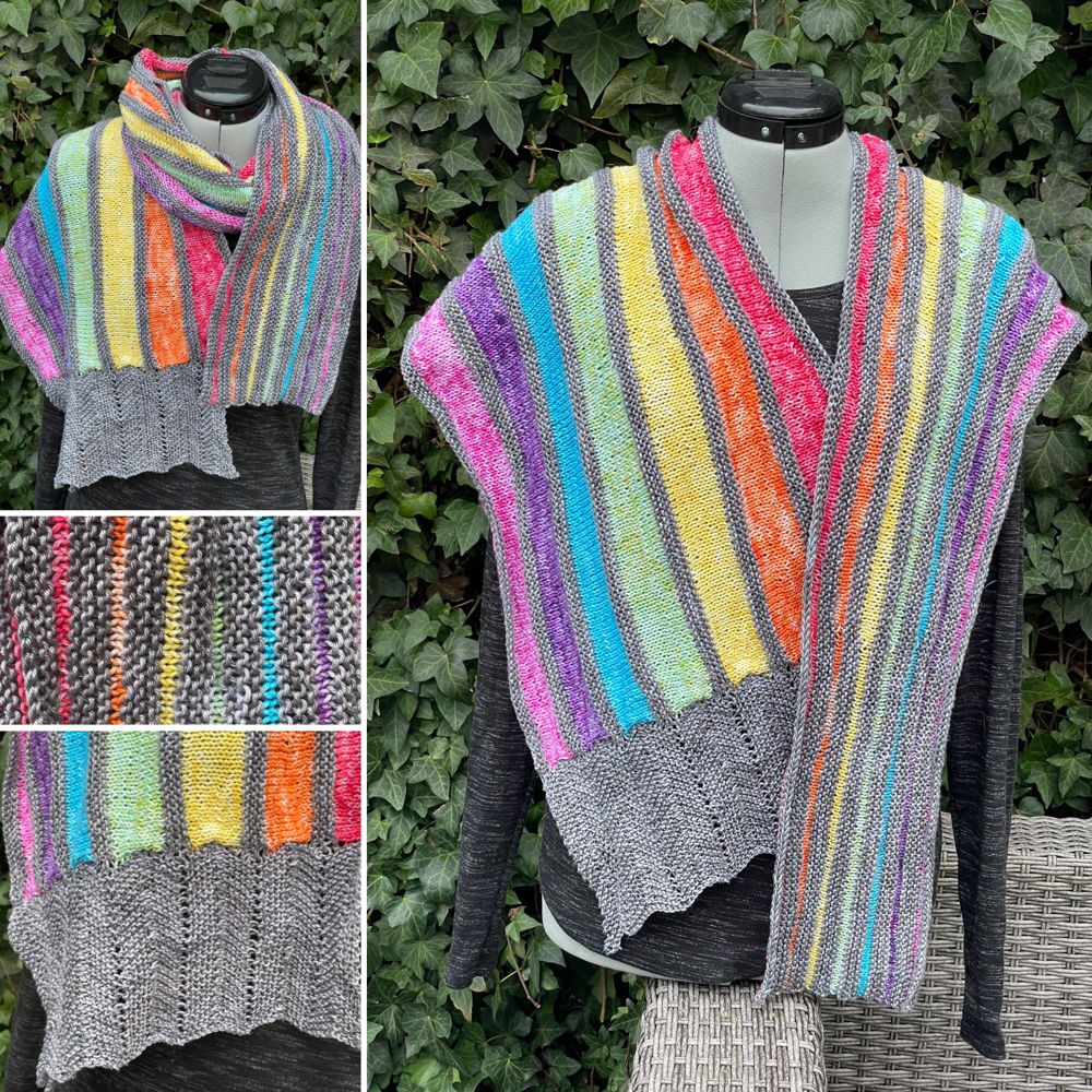 Knitted Rainbow of Hope scarf