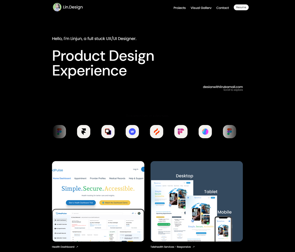 Screenshot of Lin.Design , from the  framer websites collection.