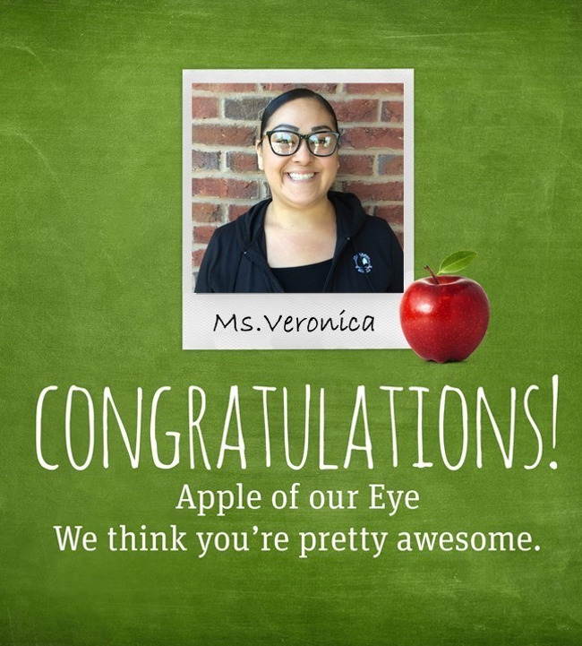 apple of our eye for the month of december, Ms.Veronica 