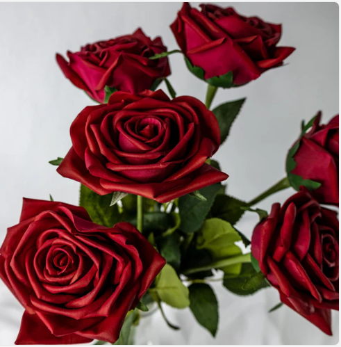 Red Natural Real Touch Rose - Realistic Artificial Flowers - Image 3
