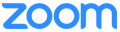 An image showing a blue Zoom logo. 
