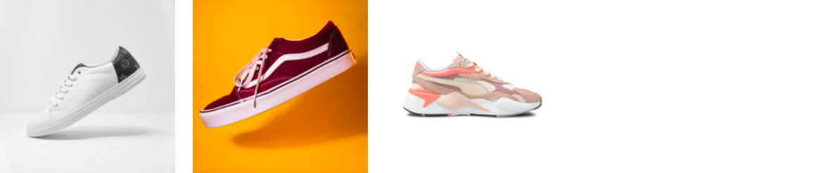 Three thumbnails of sneakers