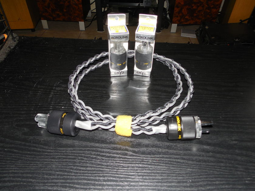 Black Shadow Power Cord Braided  2 Meter Silver rhodium, CRYO